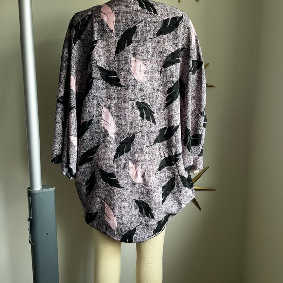 Vintage Black and Pink leaf Cocoon Cardigan - Picture 3 of 10